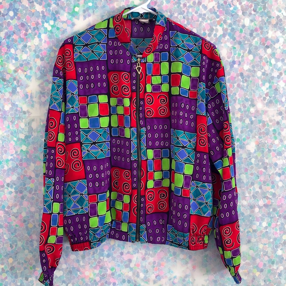 Vintage 90s Multicolored Bomber Jacket